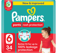 Pampers Rash Protection Pants Diapers, Size 6, 16+kg, Mega Pack, 34 pcs