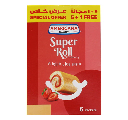 أمريكانا سوبر رول فراولة 60 جم 5 + 1