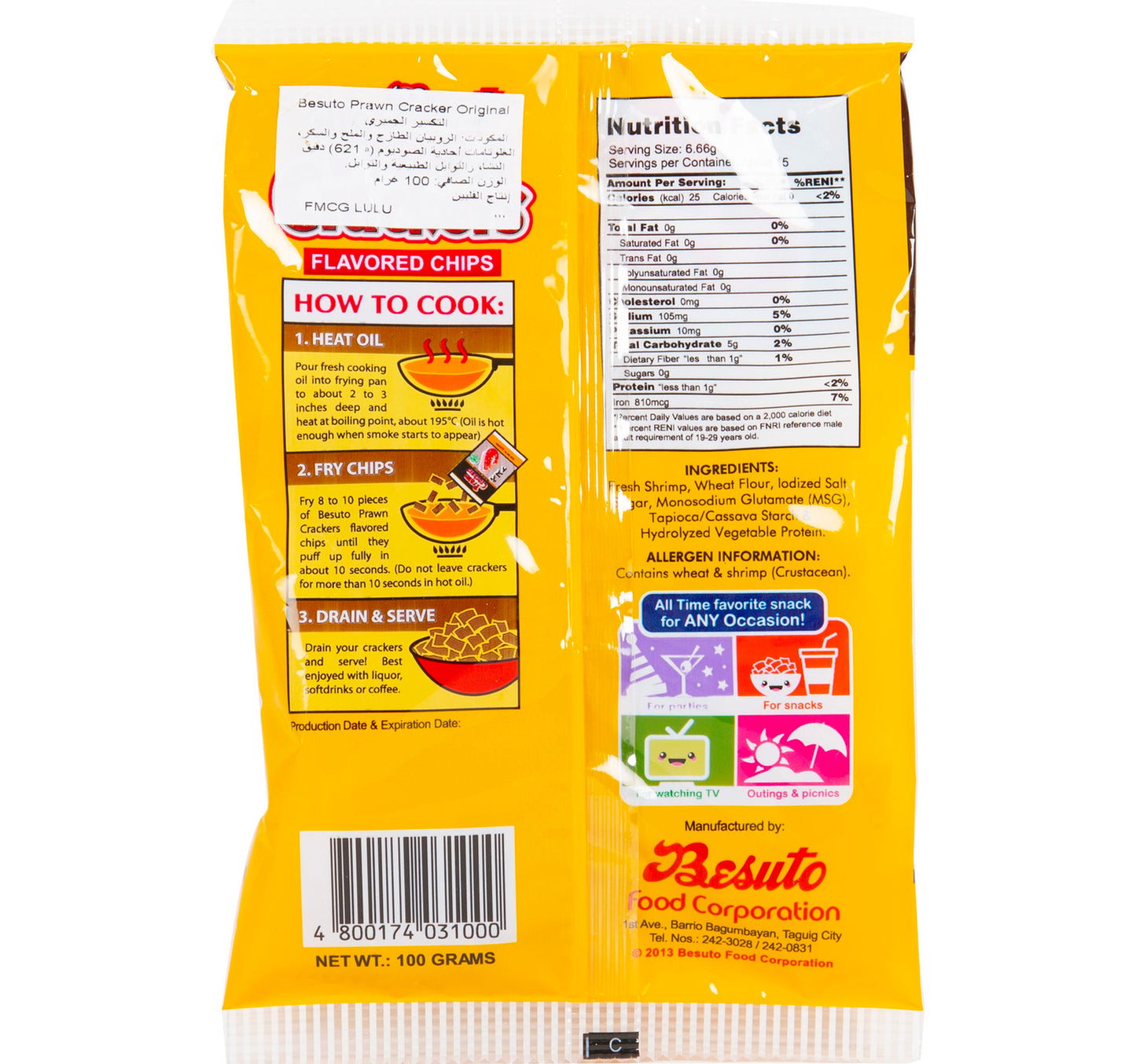 Besuto Prawn Crackers Original 100 g