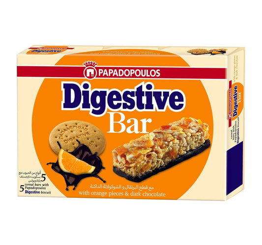 Papadopoulos Digestive Bar With Orange Pieces & Dark Chocolate 5 x 28 g