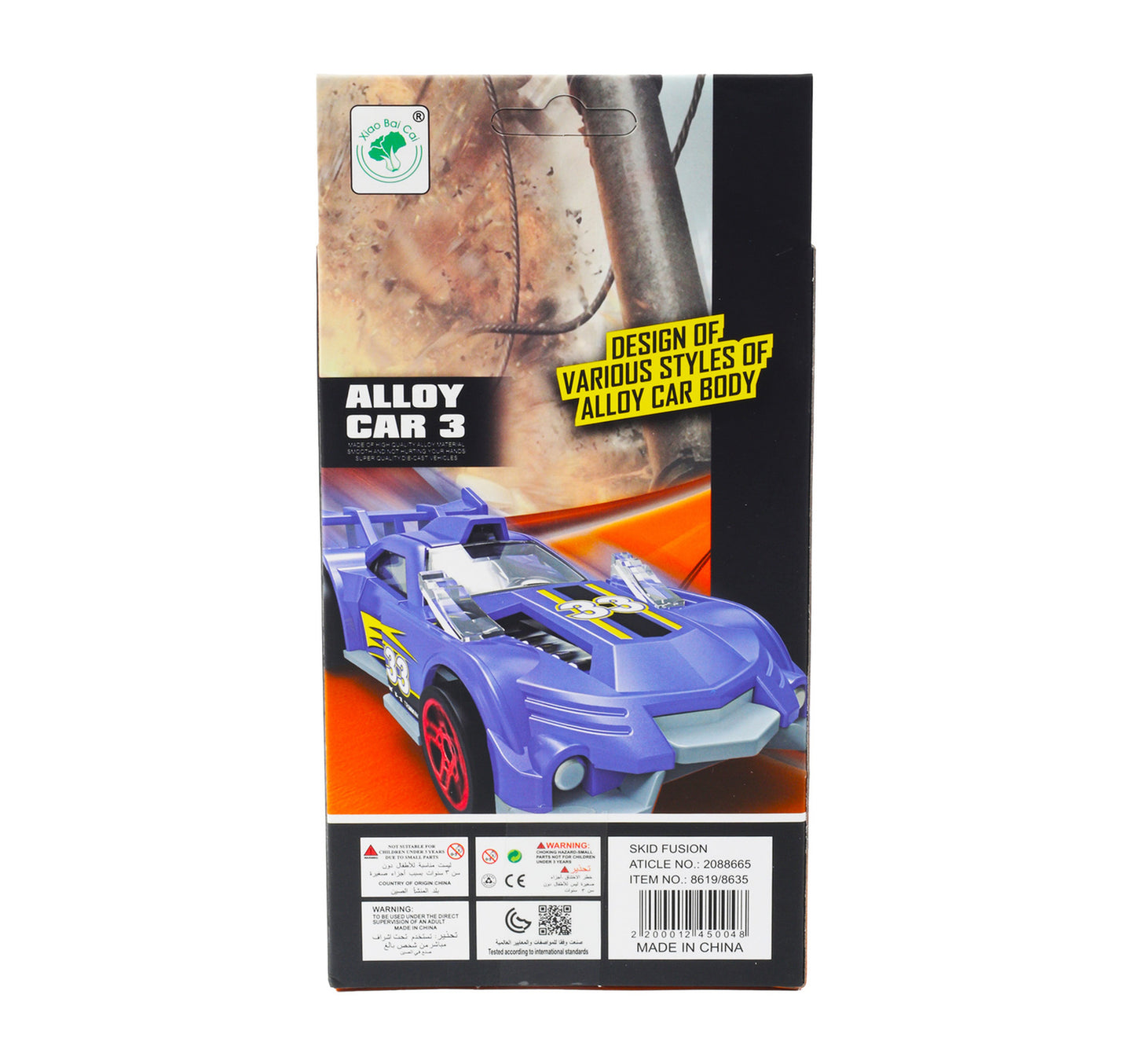 Skid Fusion Die Cast Cars 3pcs 8635