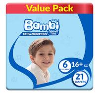 Sanita Bambi Baby Diaper Value Pack Size 6 XX-Large 16+ kg 21 pcs