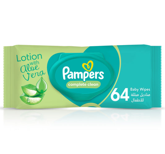 Pampers Complete Clean Baby Wipes with Aloe Vera Lotion 64 pcs