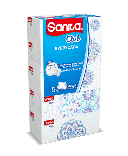 Sanita Club Facial Tissue 2ply 5 x 170 Sheets