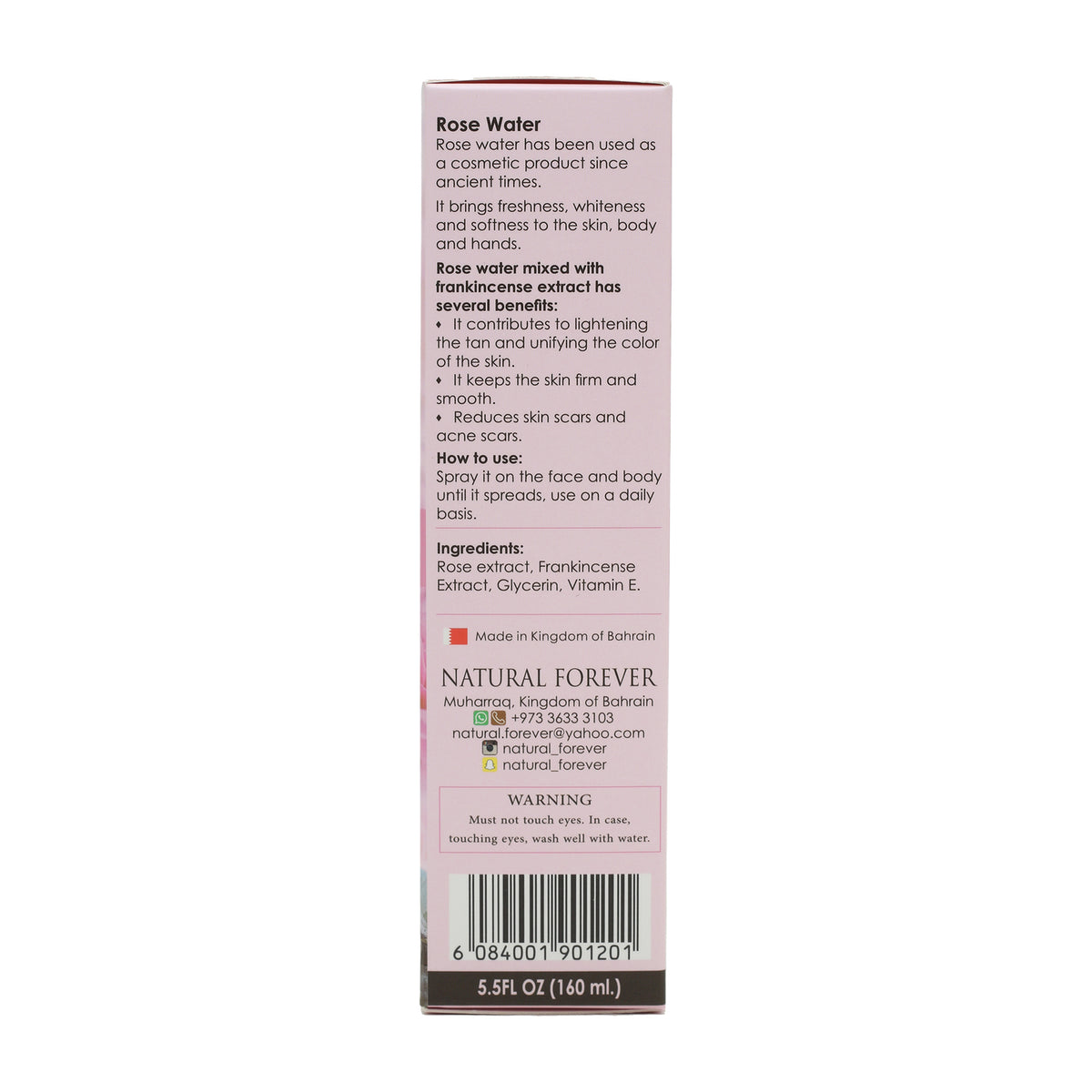 Natural Forever Facial Cleanser Rose Water With Frankincense 160 ml
