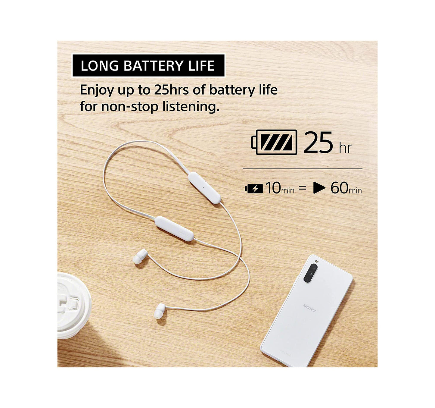 Sony In-Ear Bluetooth Headphones, Blue, WI-C100/LZ