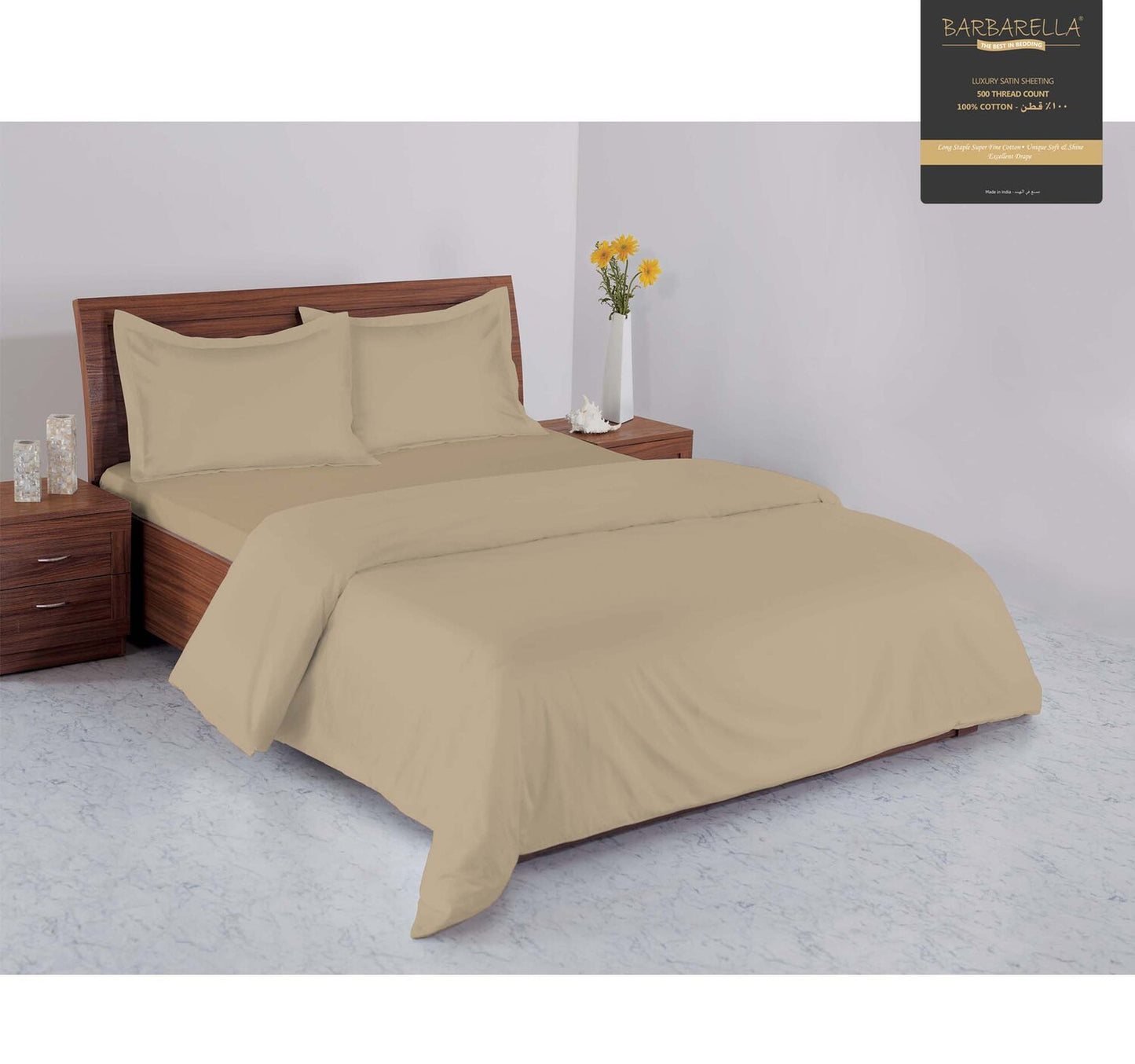 Barbarella Bed Sheet 160x240cm Brown 500TC