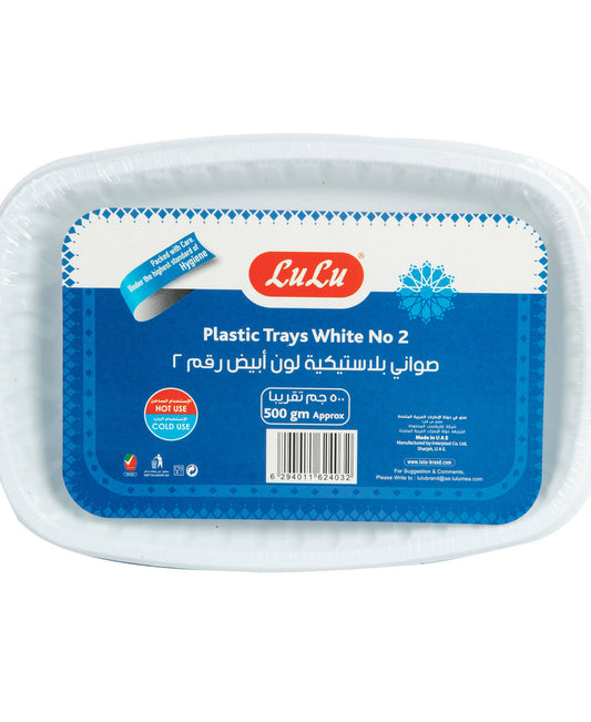 LuLu White Plastic Tray No.2 500 g