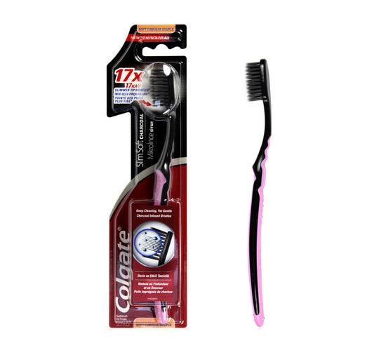 Colgate Black Charcoal Slim Soft Toothbrush Assorted Colour 1 pc