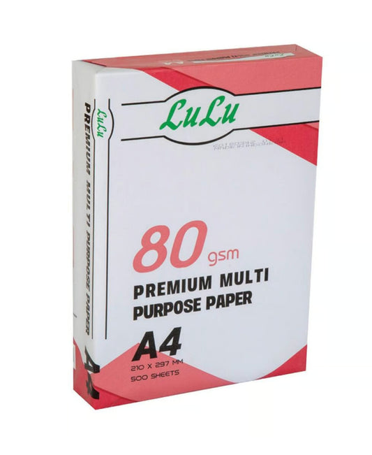 Lulu A4 Copy Paper, 80 gsm, 500 Sheets