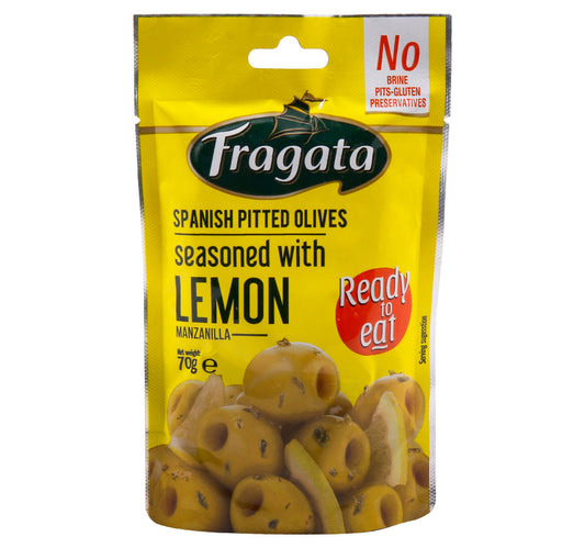 Fragata Spanish Pitted Olives Seasoned With Lemon Manzanilla 70 g Lulu Hypermarket