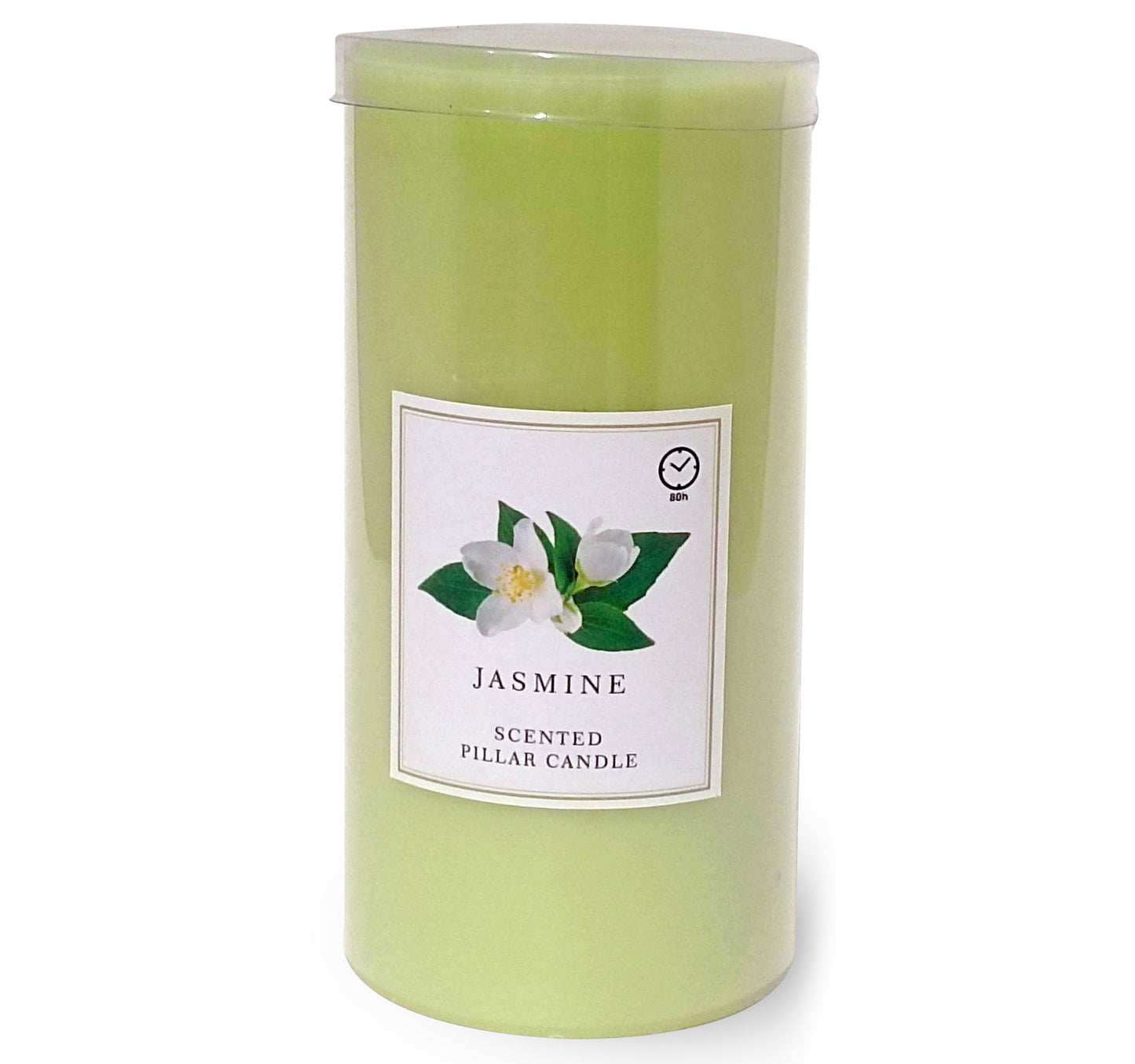 Maple Leaf Scented Pillar Candle 7.5x10cm Green Jasmine