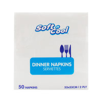 Soft N Cool Dinner Napkins 2 Ply 33 x 33cm 50 pcs