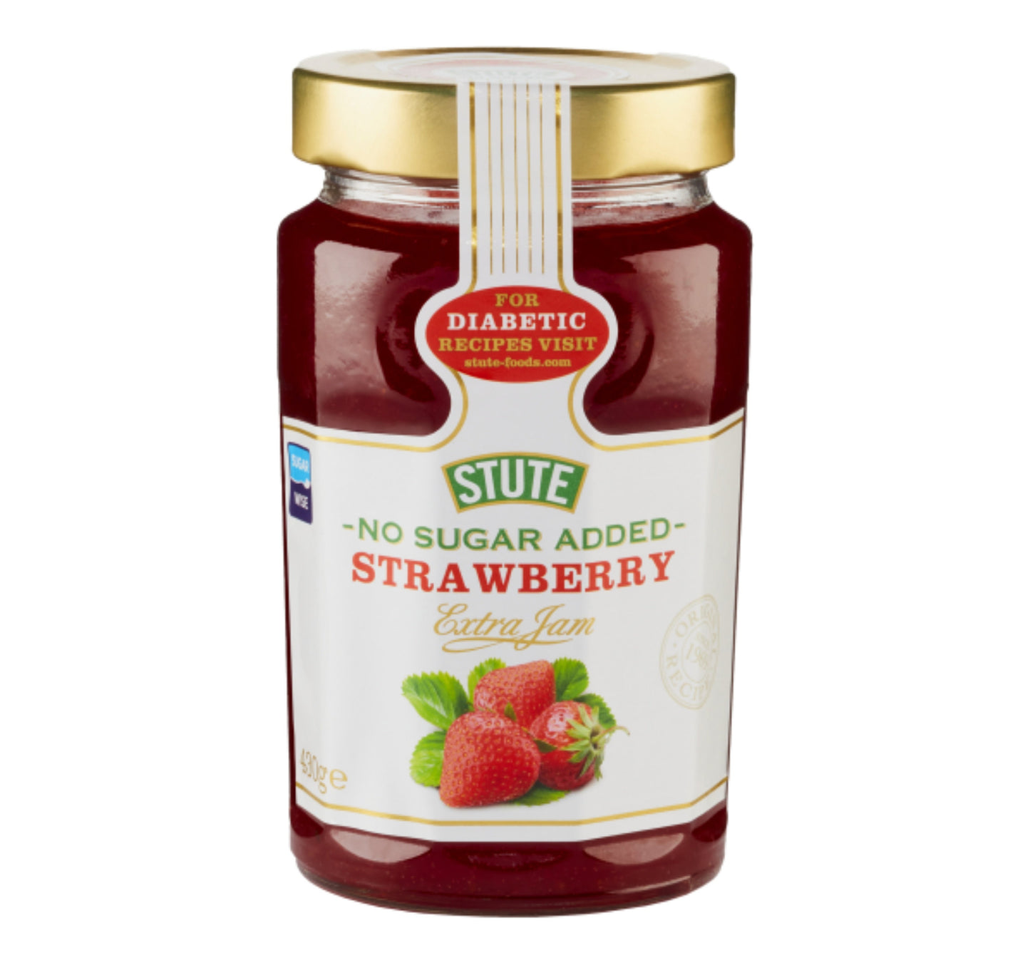 Stute No Sugar Added Strawberry Extra Jam 430 g