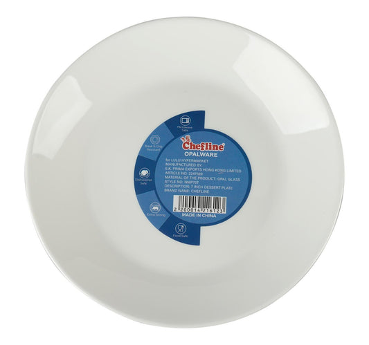 Chefline Opalware Dessert Plate, 7 inches, White, NMP70T