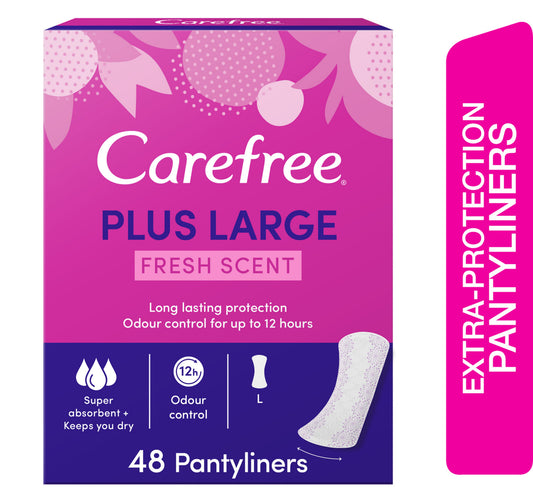 Carefree Panty Liners Plus Large Fresh Scent 48 pcs