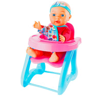 Fabiola Baby Doll with Dining High Chair Gift Set, 11 inches, BB-1261