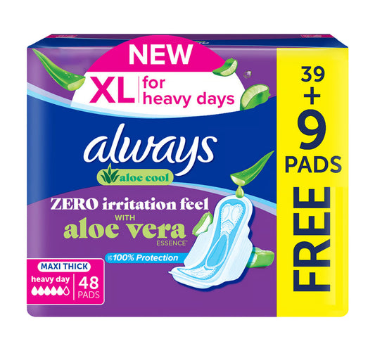 Always Maxi Thick Aloe Cool XL Value Pack 48 pcs
