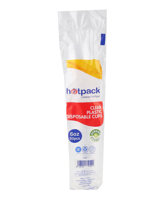 Hot Pack Clear Plastic Cup 6oz 50 pcs