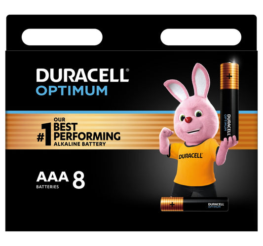 Duracell Optimum Type AAA Alkaline Batteries, pack of 8