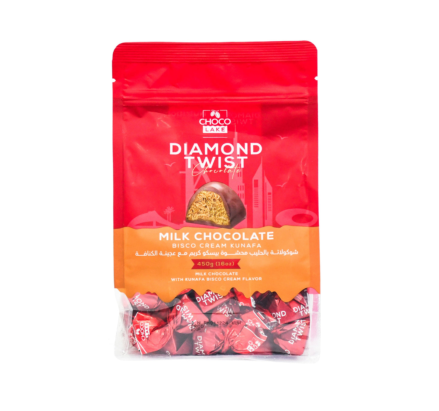 Choco Lake Diamond Twist Milk Chocolate With Kunafa Bisco 450 g