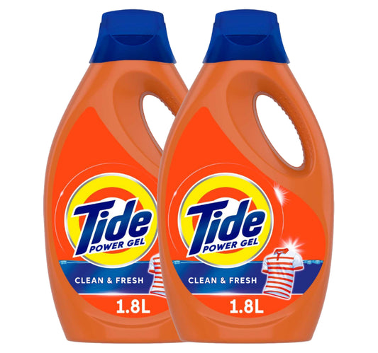 Tide Automatic Power Gel Clean & Fresh 2 x 1.8 Litres