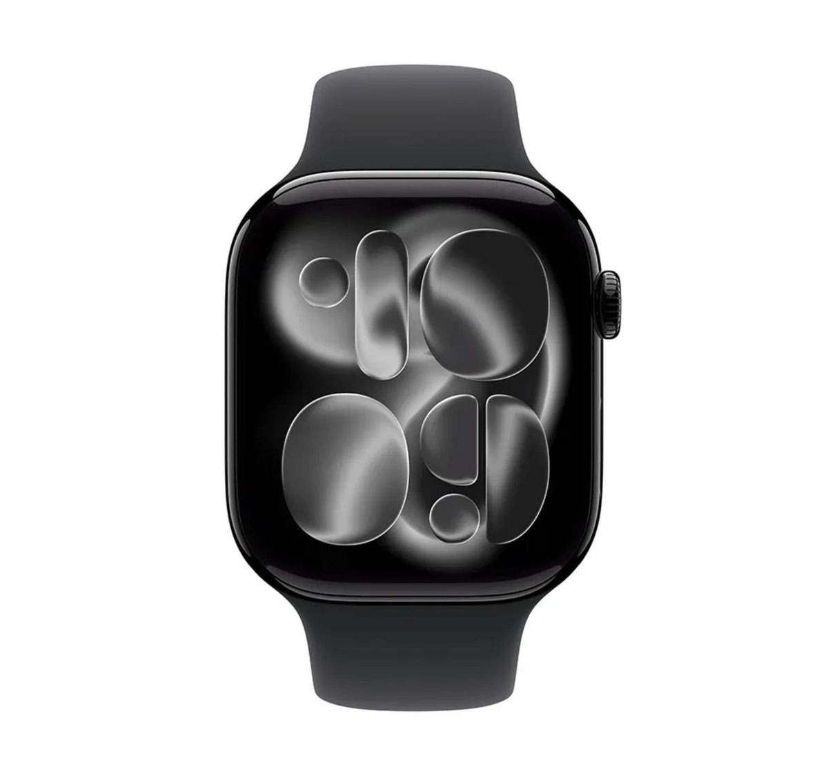 Apple Watch Series 11 GPS + Cellular Smartwatch, 46 mm Jet Black Aluminium Case with Black Sport Band (S/M), MFC24AF/A