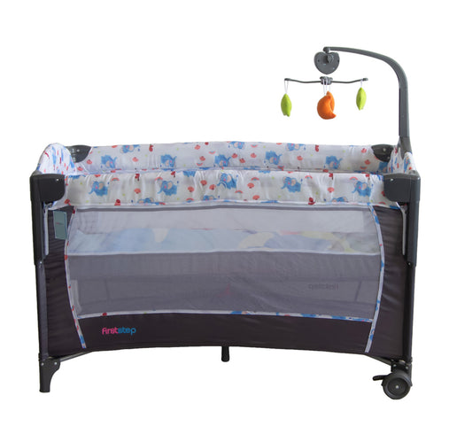 First Step Baby Playpen, Grey, P9070-1