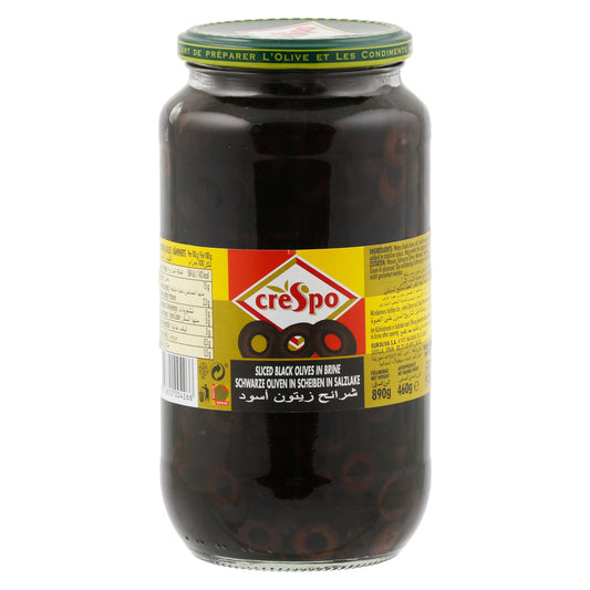 Crespo Sliced Black Olives In Brine 890 g