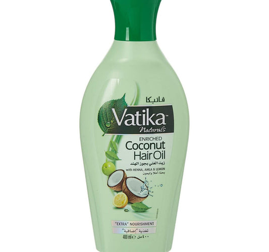Vatika Naturals Enriched Coconut Hair Oil with Henna Amla & Lemon Promotes Soft Strong & Silky Hair For Extra Nourishment 400 ml
