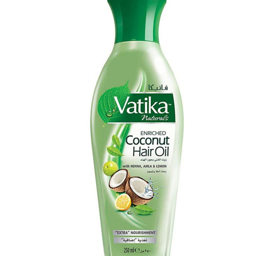 Vatika Naturals Enriched Coconut Hair Oil with Henna Amla & Lemon Promotes Soft Strong & Silky Hair For Extra Nourishment 250 ml