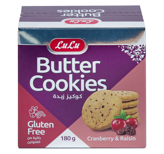 LuLu Gluten Free Cranberry & Raisin Butter Cookies 180 g