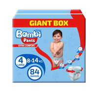 Bambi Diaper Pants Box Large Size 4 (8-14 kg) 84 pcs