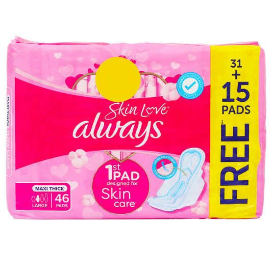 Always Skin Love Maxi Thick Sanitary Pad Value Pack 46 pcs