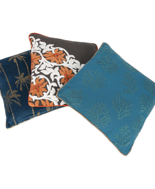 Homewell Cushion 45x45cm Teal Dgrey
