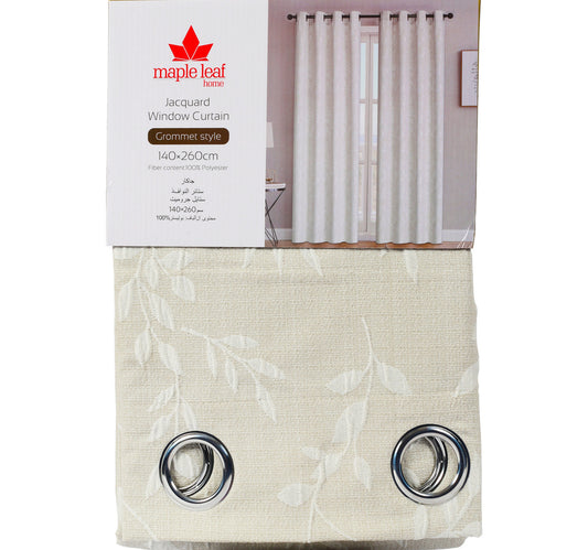 Maple Leaf Home Jacquard Window Curtain 140 x 260cm Duck