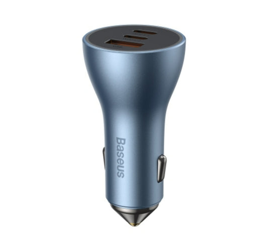Baseus Fast 3-Port Car Charger, 65 W, Blue, DZ65UC Lulu Hypermarket