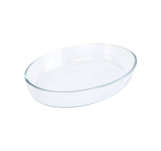 Chefline HSAP16L Borosilicate Glass Oval Baking Dish, 1.6 Litre, Transparent