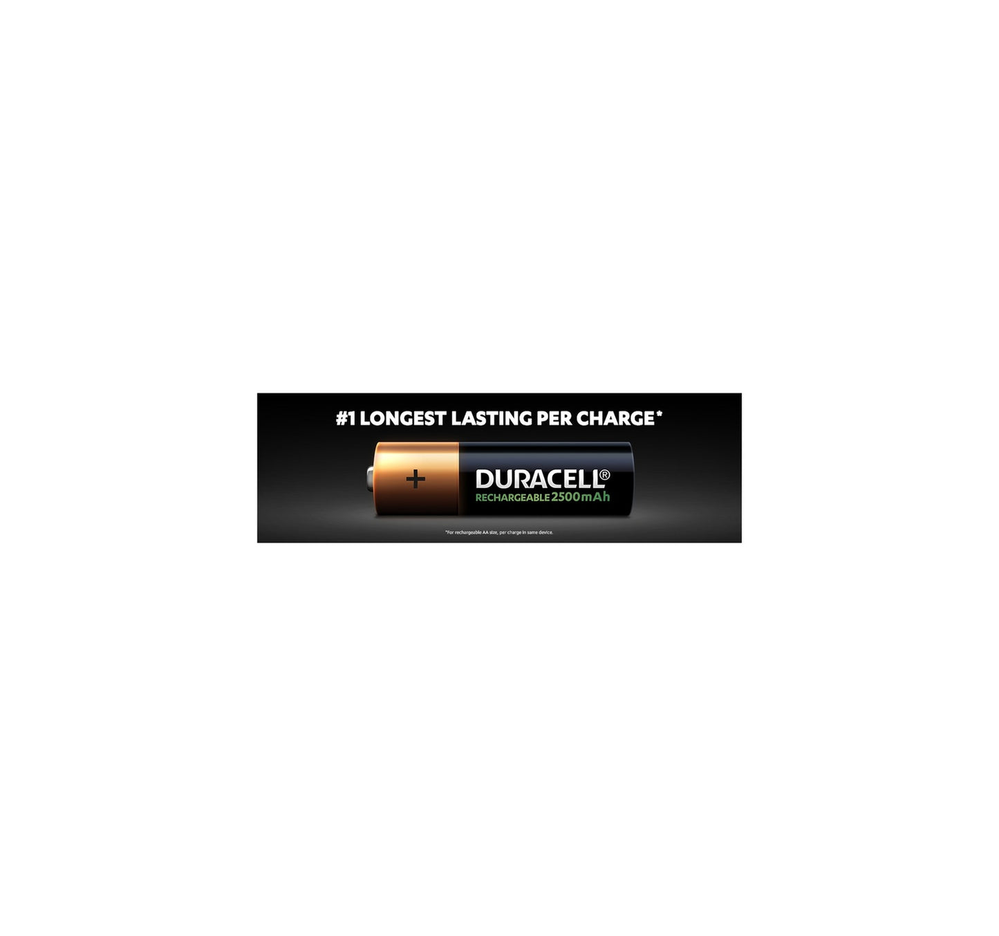 Duracell Rechargeable AA 2500mAh batteries, pack of 4