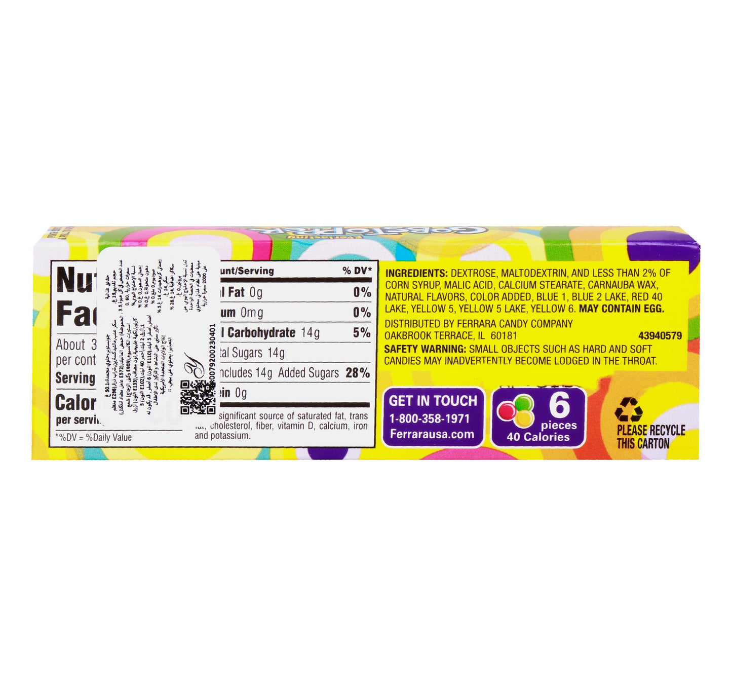 Nestle Everlasting Gobstopper Candy 50.1 g