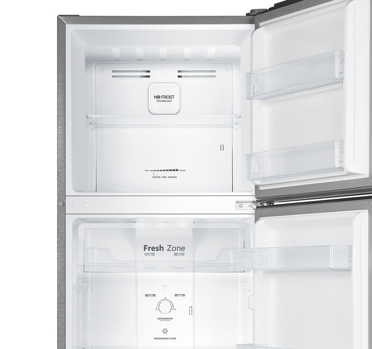 Hisense Top Mount Double Door Refrigerator, 320L Net Capacity, Stainless Steel, RT418N4ASU1