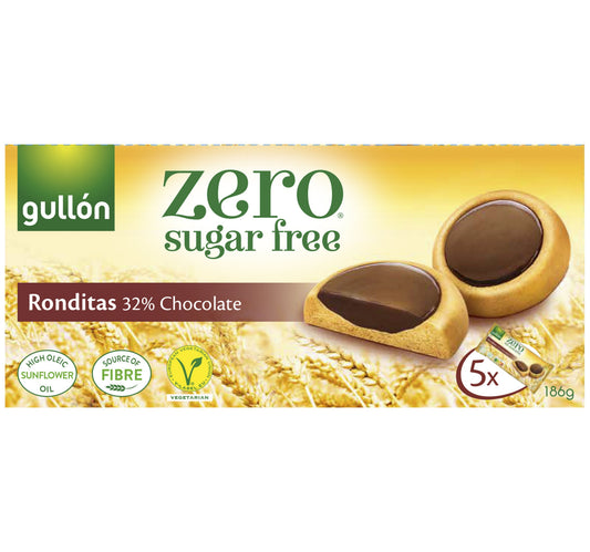 Gullon Chocolate Covered Biscuit Sugar Free 186 g