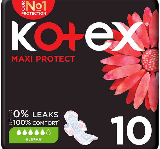 Kotex Maxi Protect Thick Super Size Sanitary Pads with Wings 10pcs