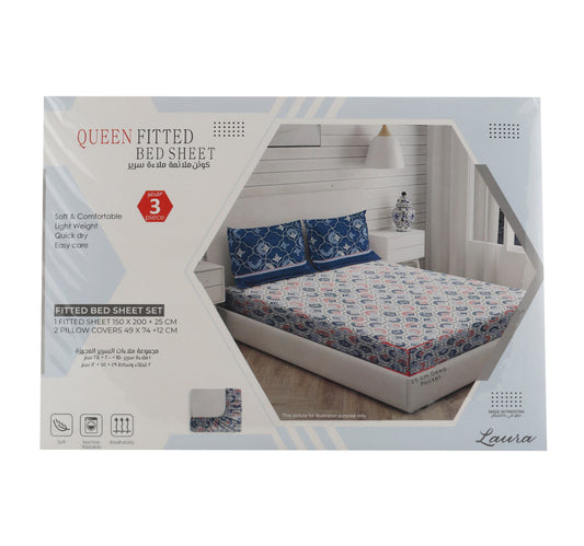 Laura Fitted Sheet 150 x 200cm Assorted Colors