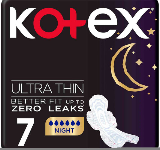 Kotex Ultra Thin Overnight Protection Sanitary Pads with Wings 7 pcs