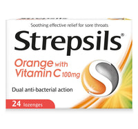 Strepsils Sore Throat Relief Orange 24 pcs