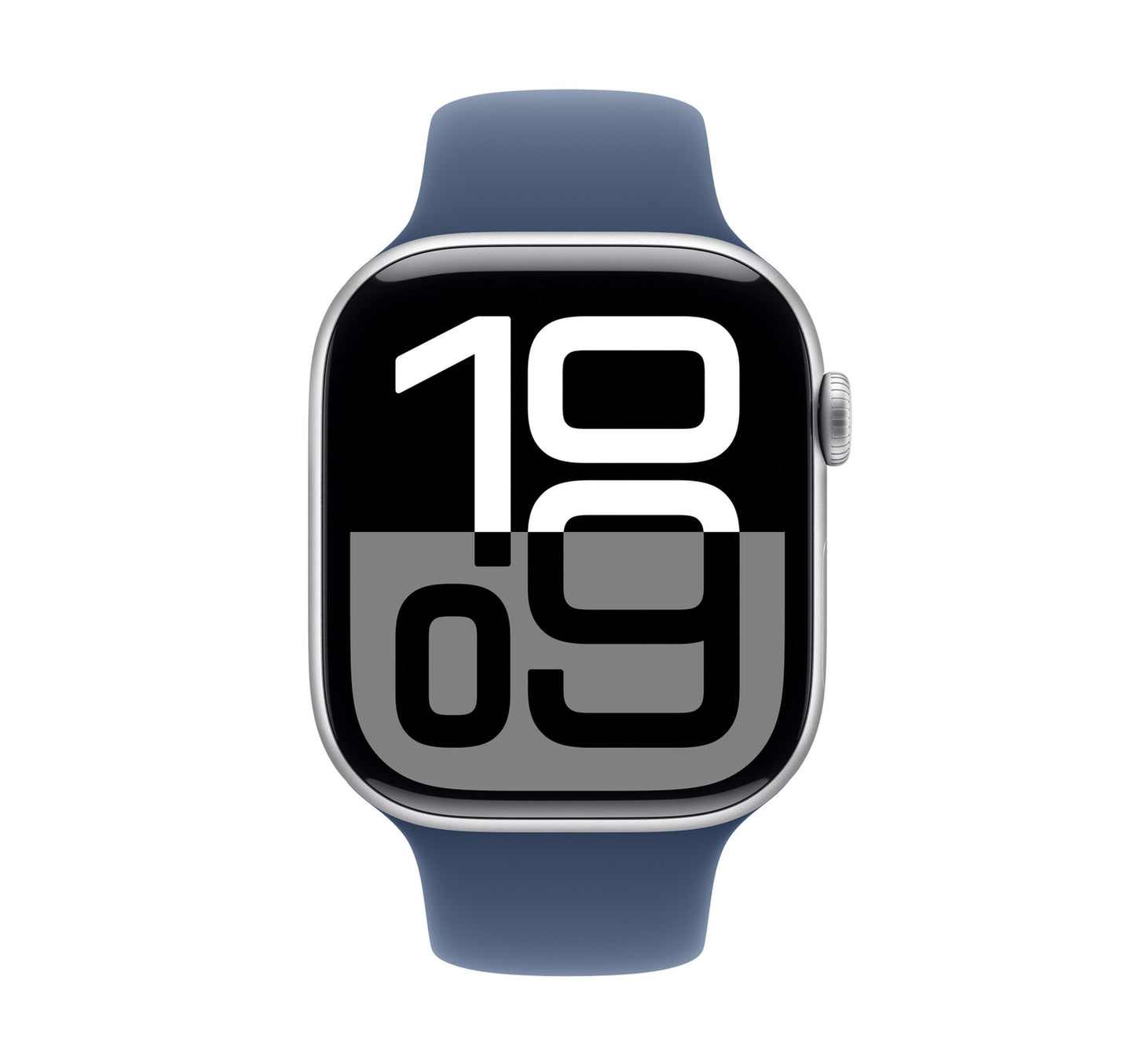 Apple Watch Series 10 GPS 46 mm Smartwatch, LTPO3 OLED Display, Silver Aluminium Case with Denim Sport Band(S/M), MWWL3QA/A Sultan Center
