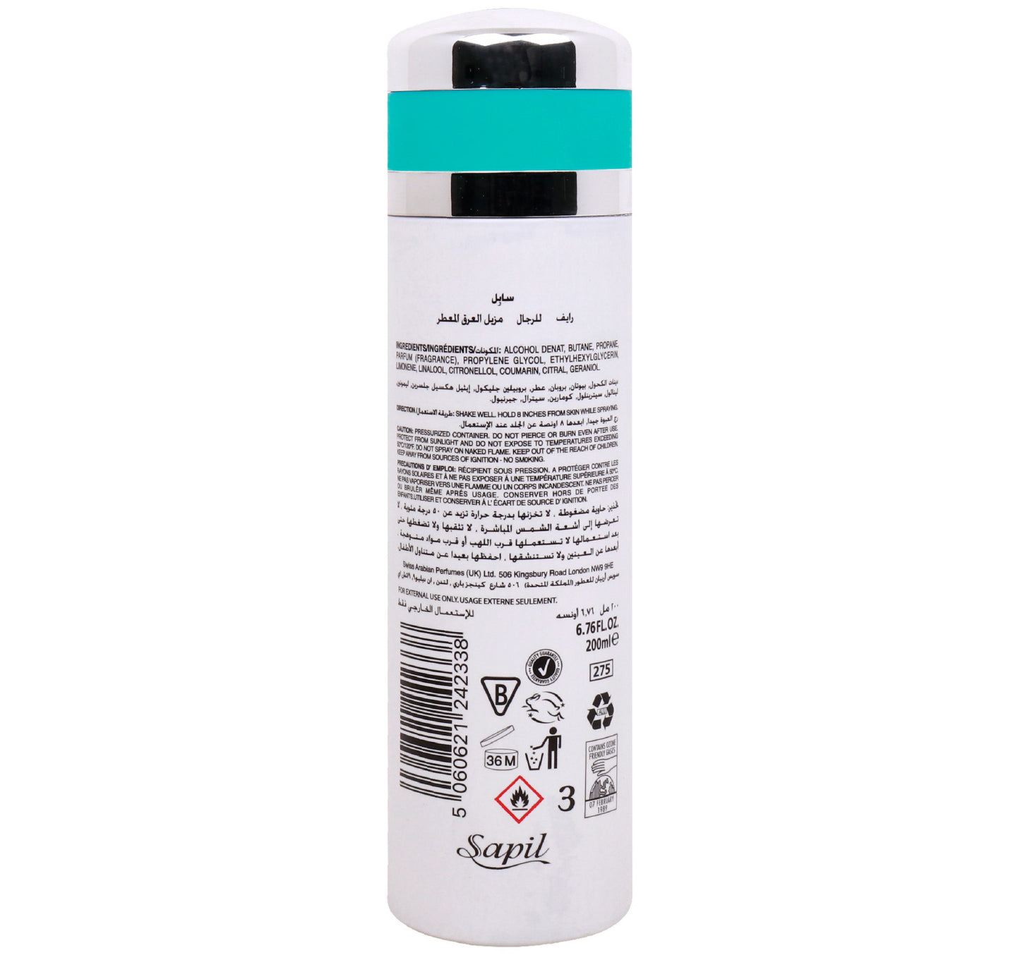 Sapil Rave Perfumed Deodorant Spray for Men 200 ml