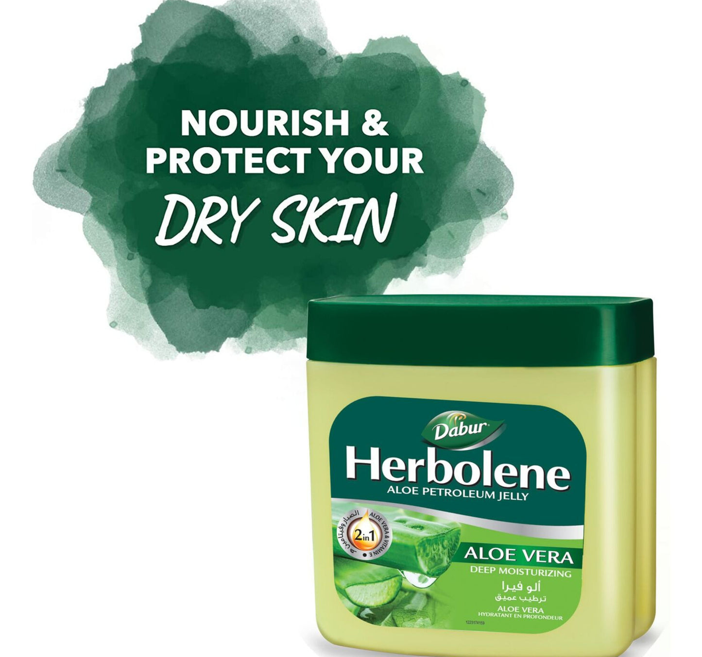 Dabur Herbolene Aloe Petroleum Jelly Enriched with Aloe Vera and Vitamin E 225 ml