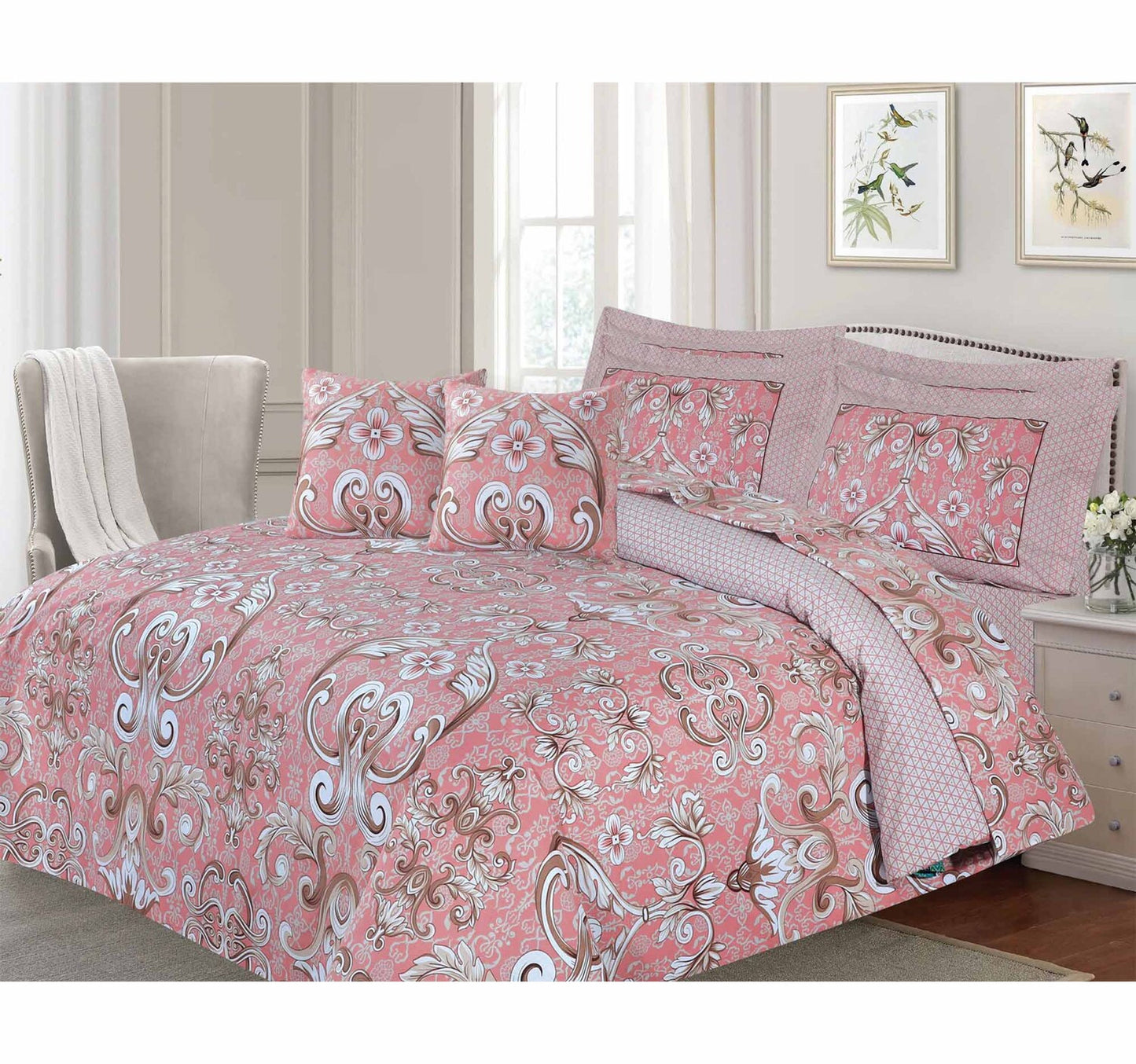 Barbarella Cotton Fitted Sheet Queen (150x200+25cm) 3pcs Set 144TC Jogin